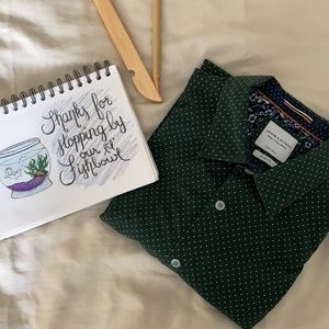 Denim and Flower short sleeve button down xl -K